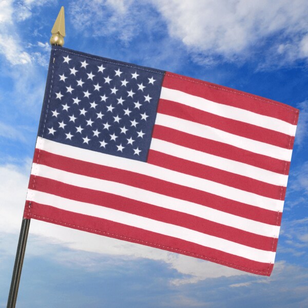 US E Gloss Stick Flag 12"x18"